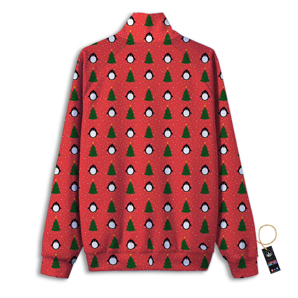 Penguin Christmas Snowy Print Pattern Track Jacket-grizzshop