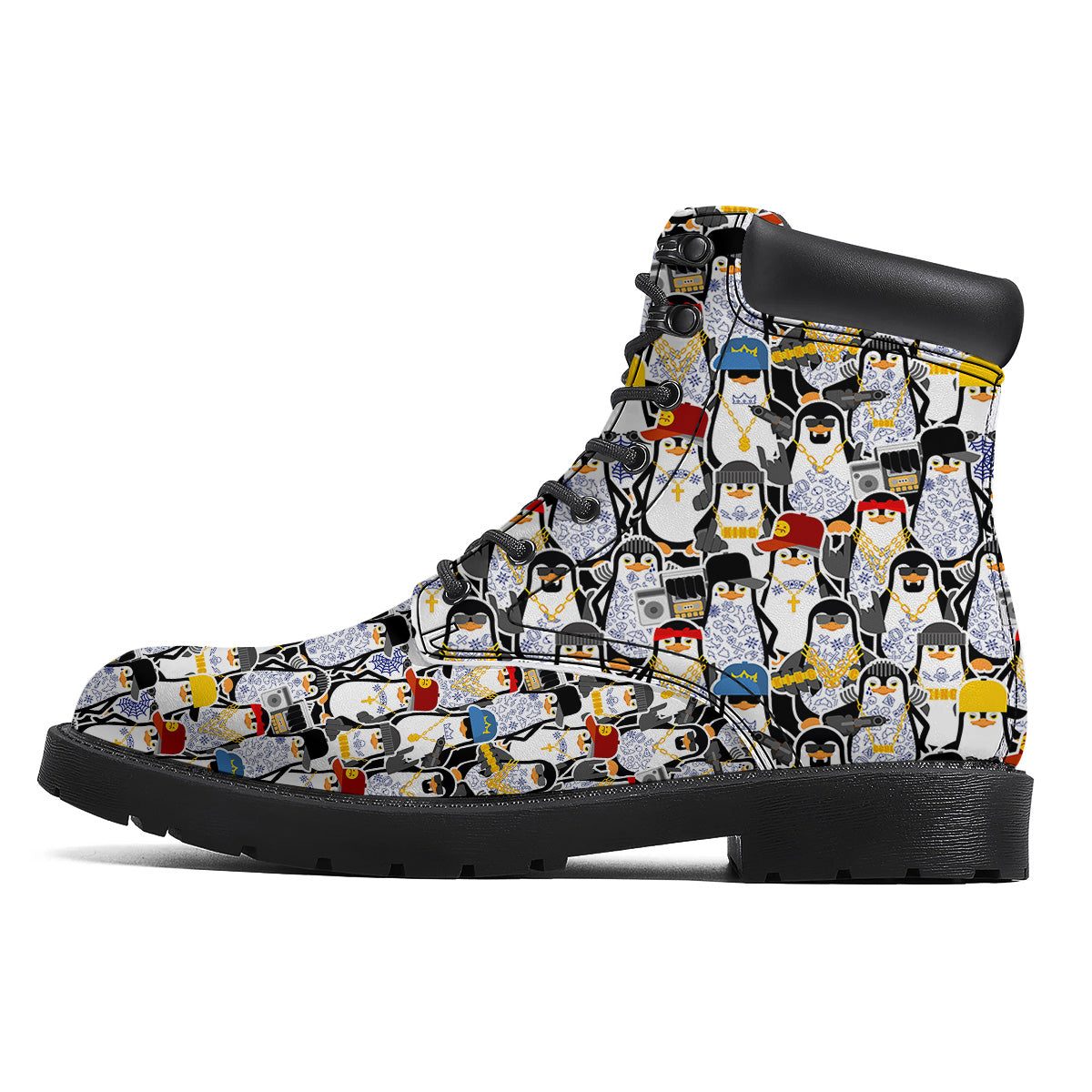 Penguin Criminal Print Pattern Boots-grizzshop