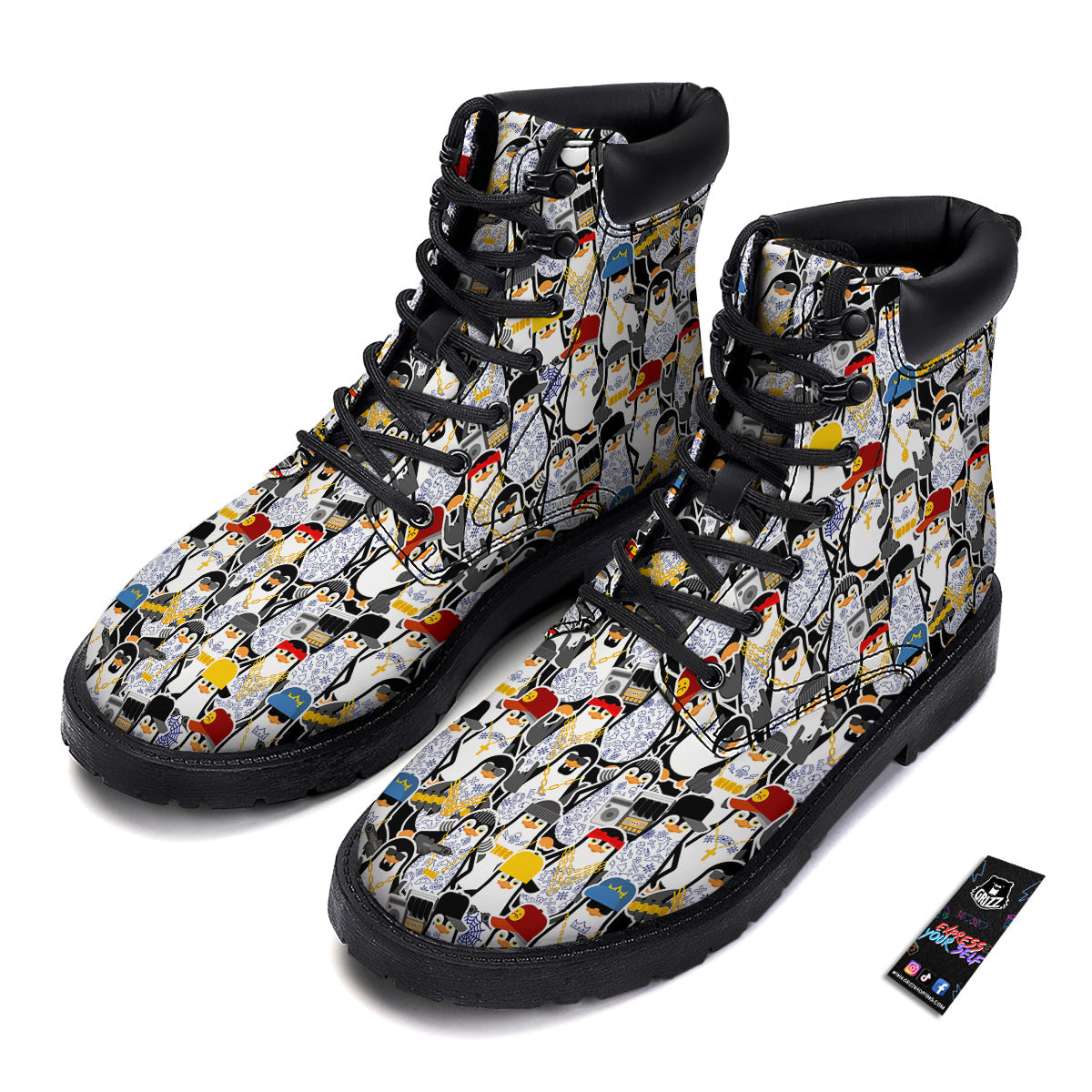Penguin Criminal Print Pattern Boots-grizzshop