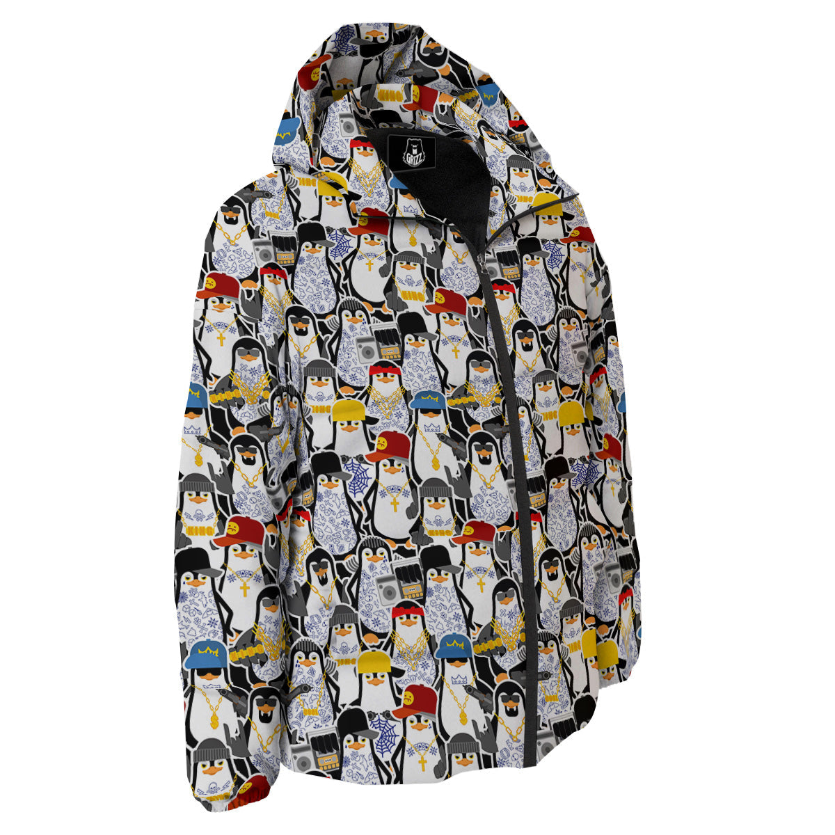 Penguin Criminal Print Pattern Down Jacket-grizzshop