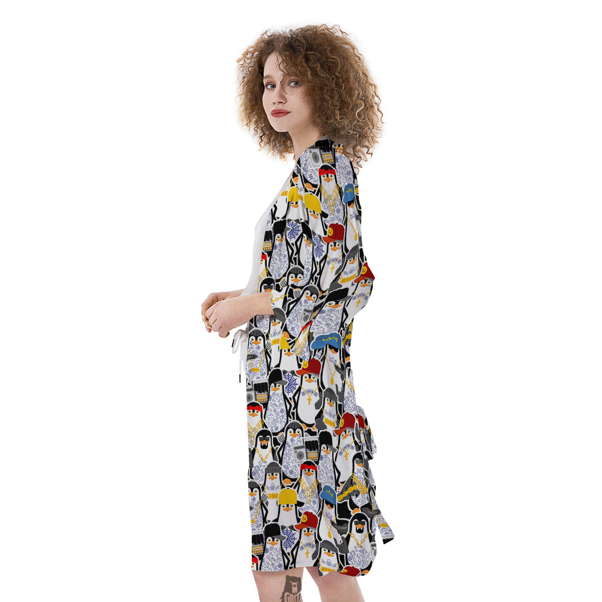 Penguin Criminal Print Pattern Kimono-grizzshop