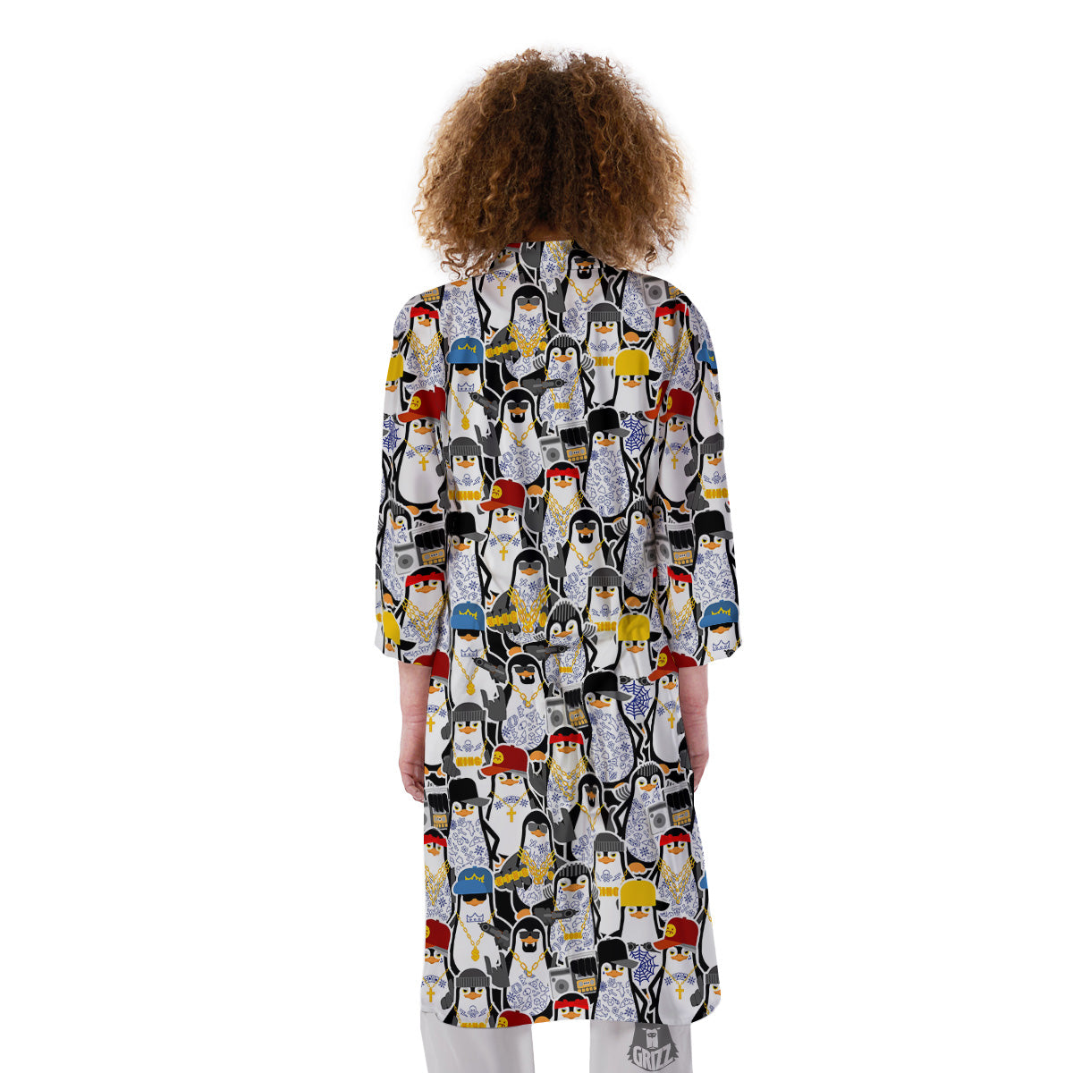 Penguin Criminal Print Pattern Kimono-grizzshop