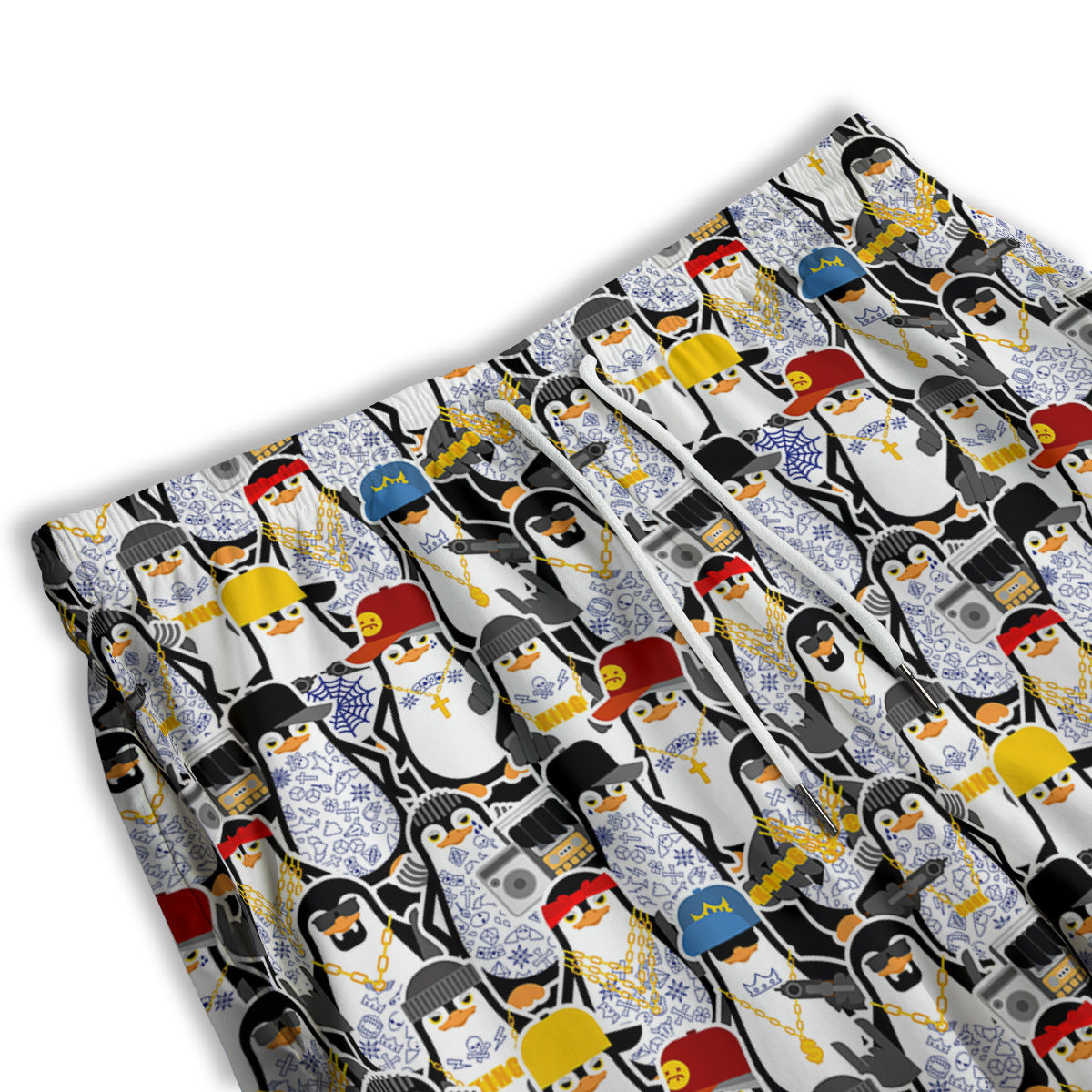 Penguin Criminal Print Pattern Men's Athletic Shorts