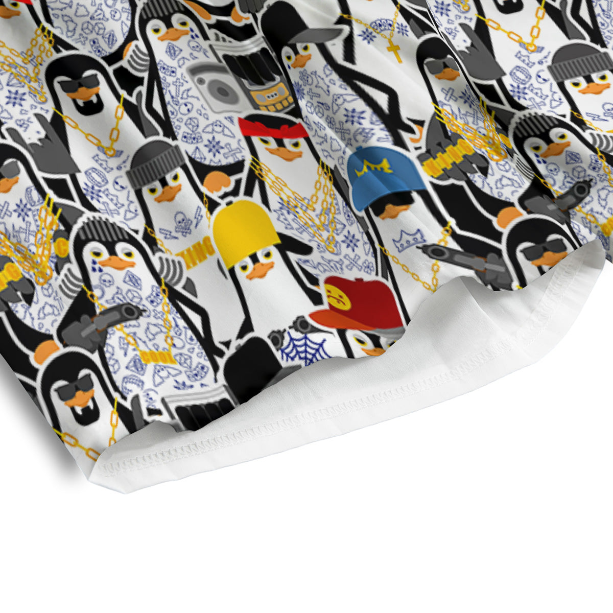 Penguin Criminal Print Pattern Men's Athletic Shorts