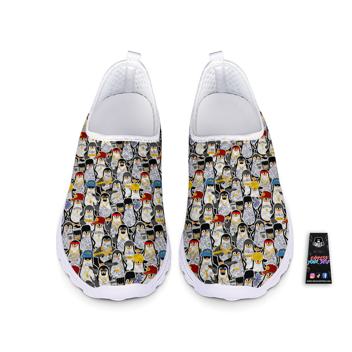 Penguin Criminal Print Pattern Nurse Shoes-grizzshop