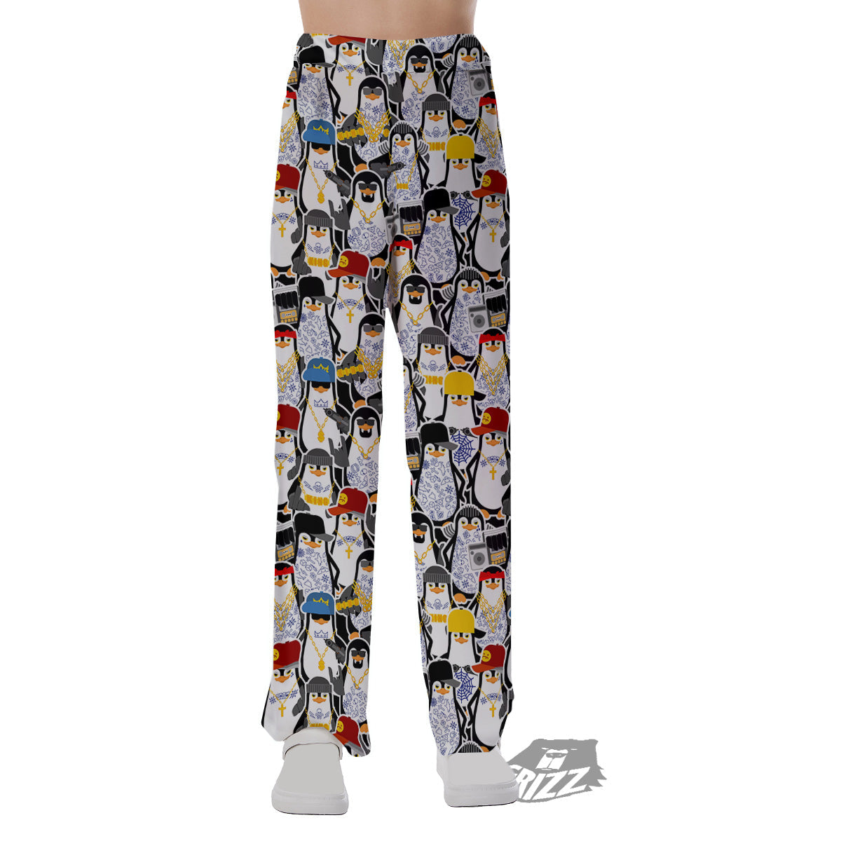 Penguin Criminal Print Pattern Pajama Pants-grizzshop