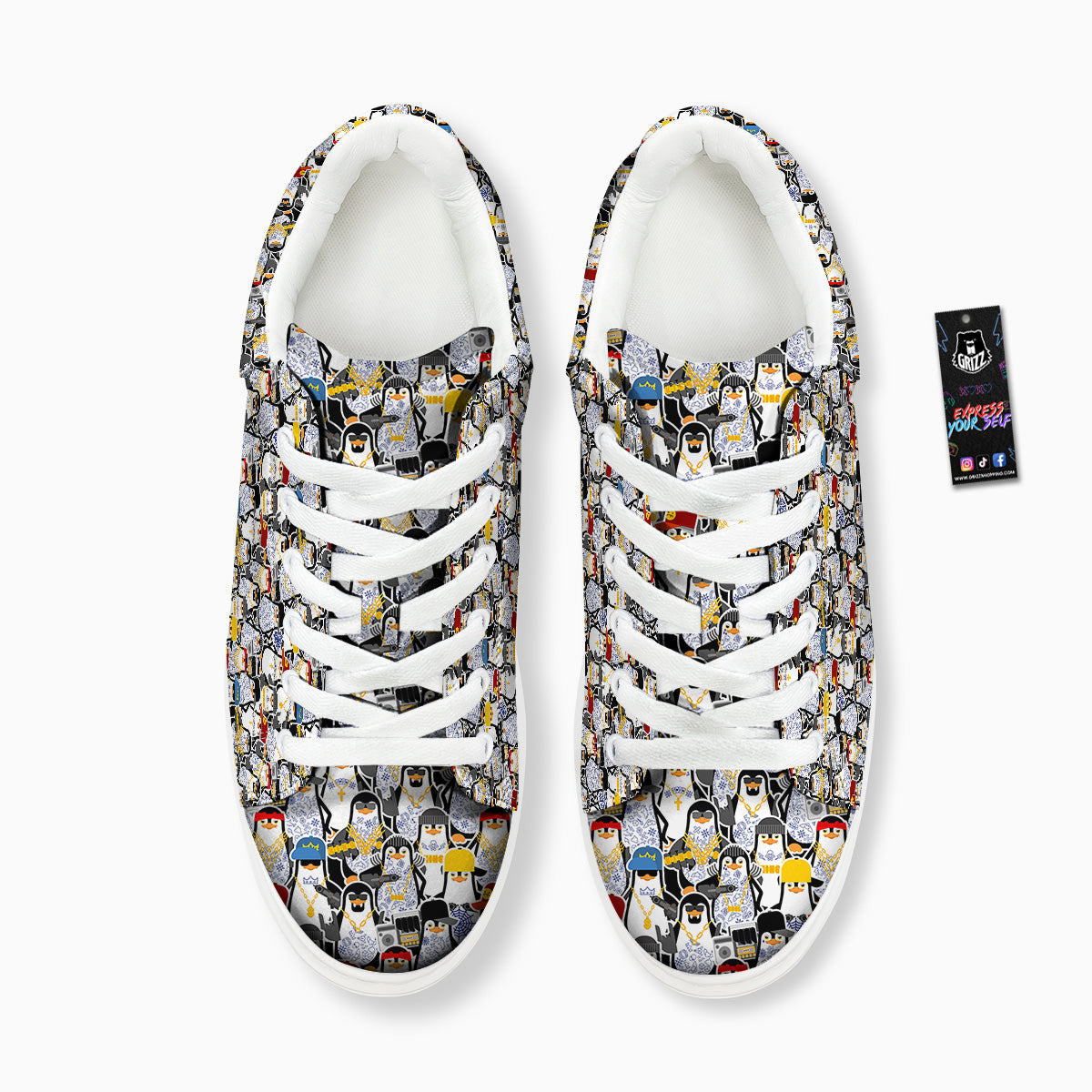 Penguin Criminal Print Pattern Platform Shoes-grizzshop