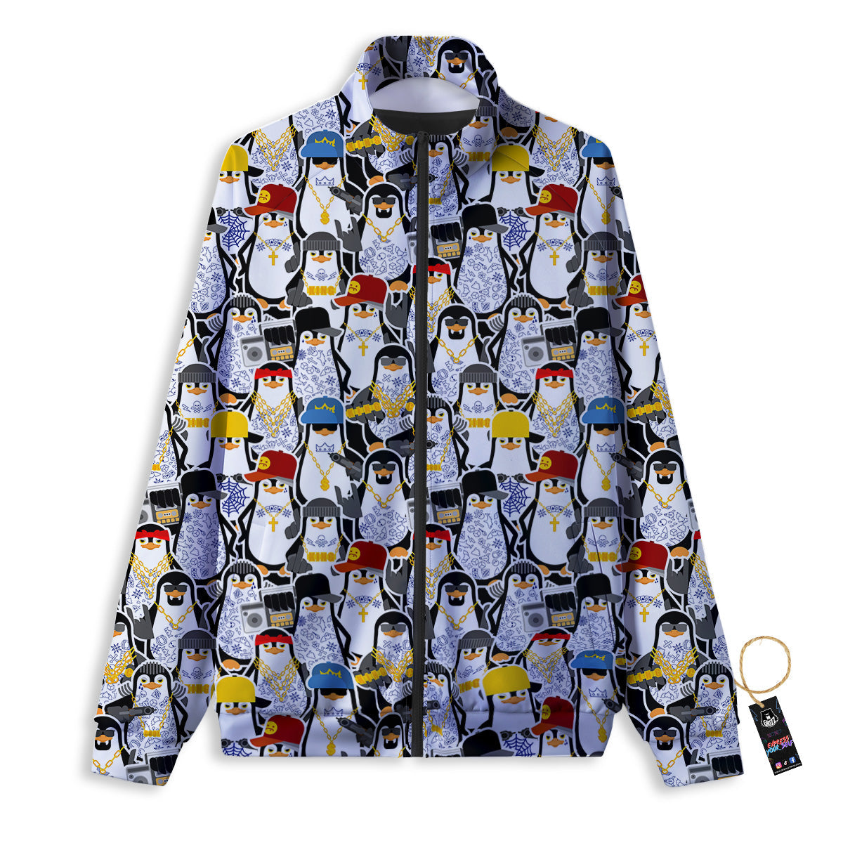 Penguin Criminal Print Pattern Track Jacket-grizzshop