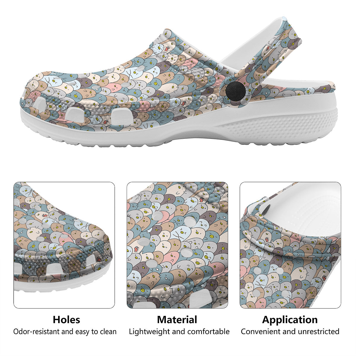Penguin Cute Colorful Print Pattern Clog-grizzshop