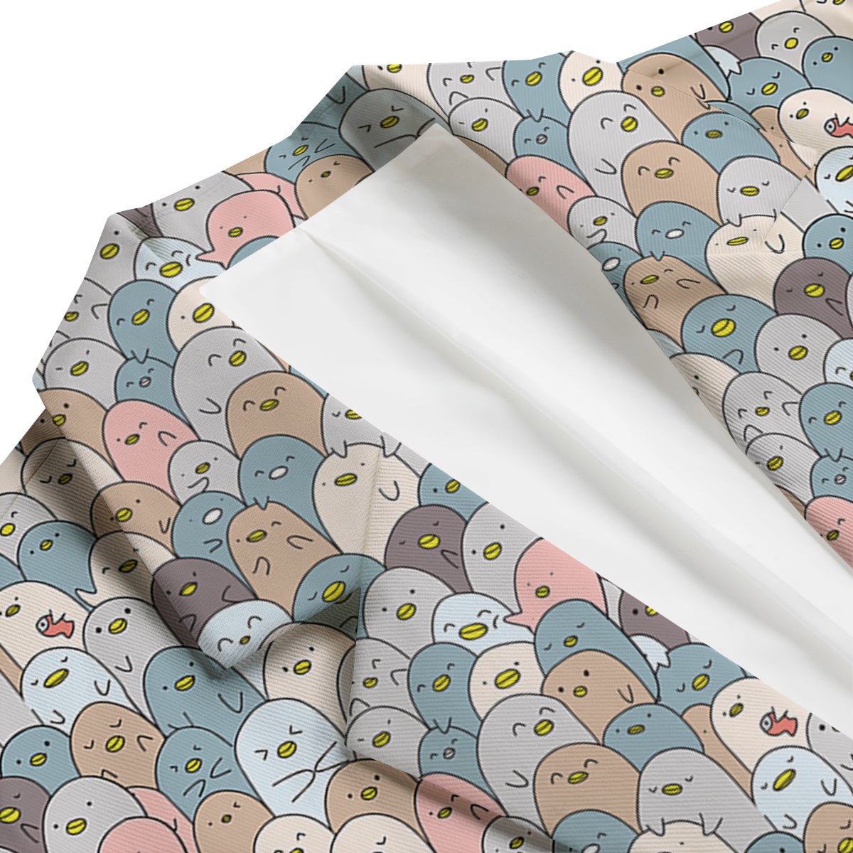 Penguin Cute Colorful Print Pattern Men's Blazer-grizzshop