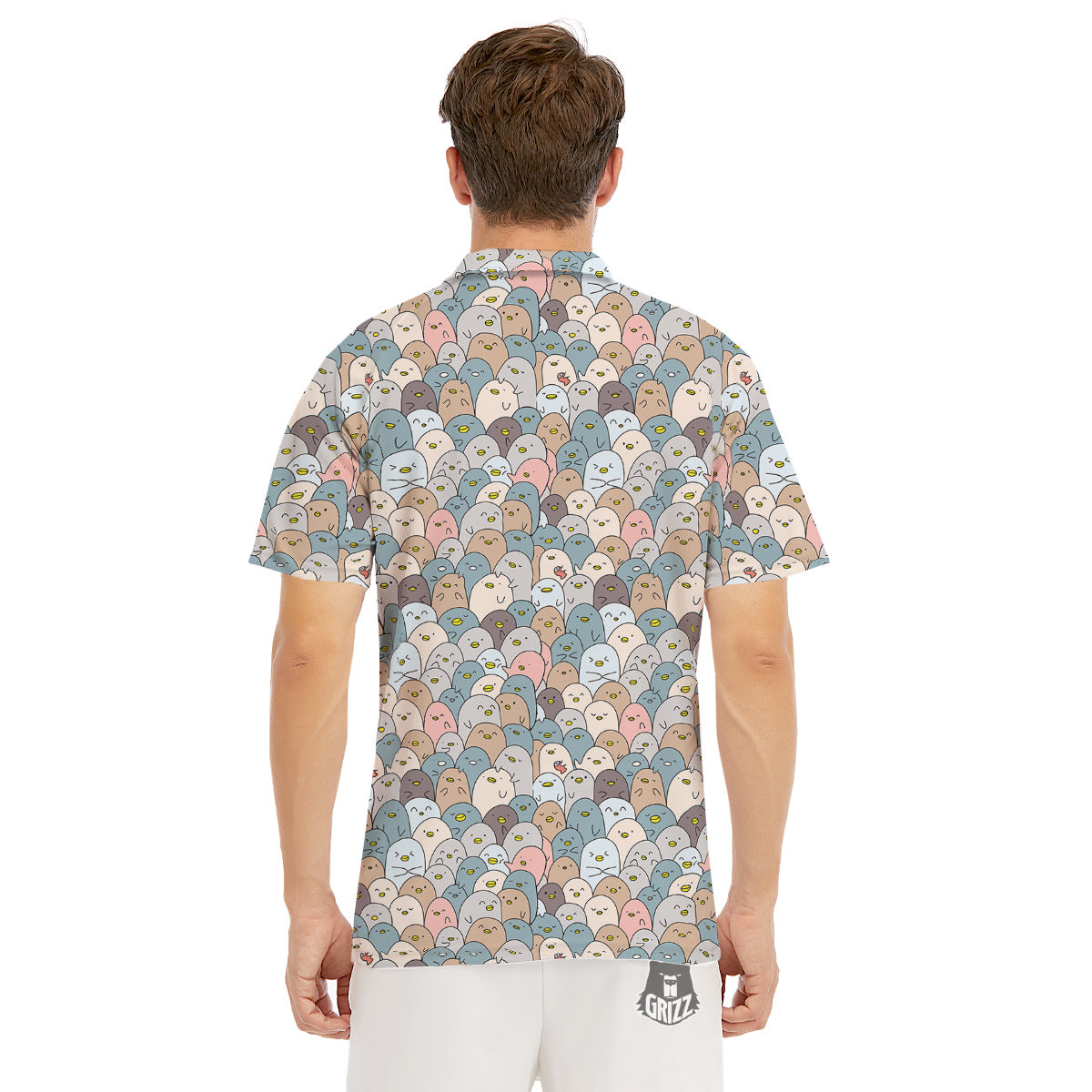 Penguin Cute Colorful Print Pattern Men's Golf Shirts-grizzshop