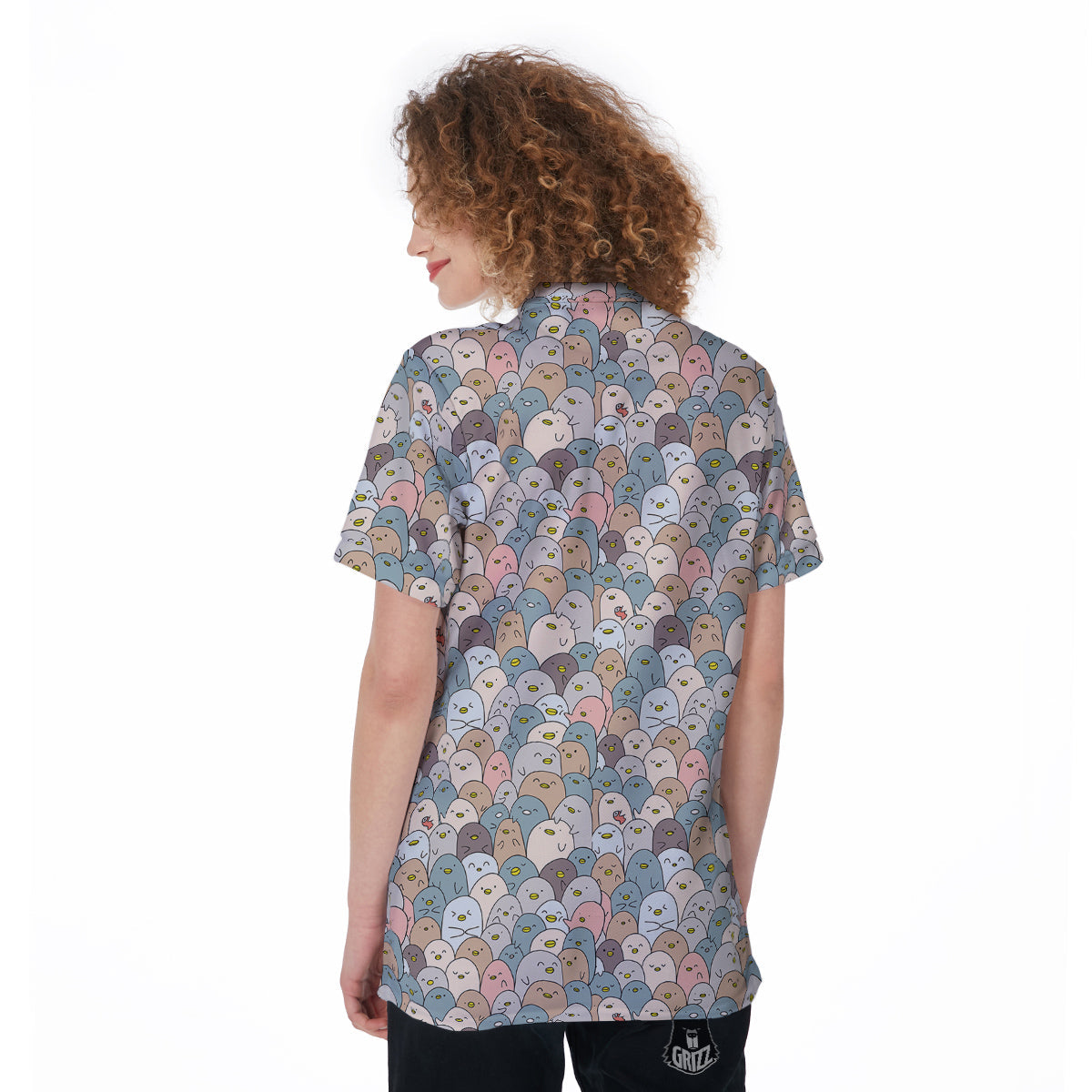 Penguin Cute Colorful Print Pattern Women's Golf Shirts-grizzshop