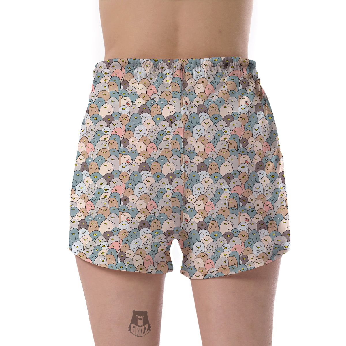 Penguin Cute Colorful Print Pattern Women's Shorts-grizzshop