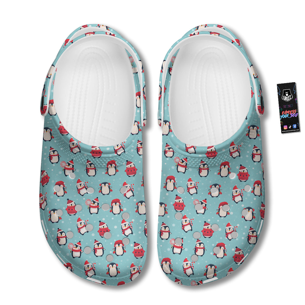Penguin Cute Snowy Print Pattern Clog-grizzshop