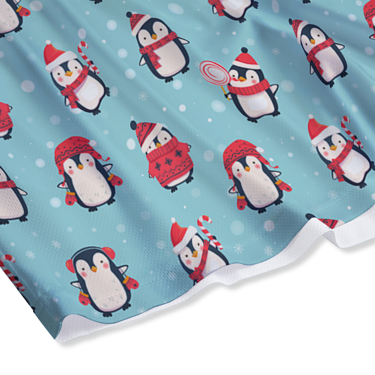 Penguin Cute Snowy Print Pattern Mesh Shorts