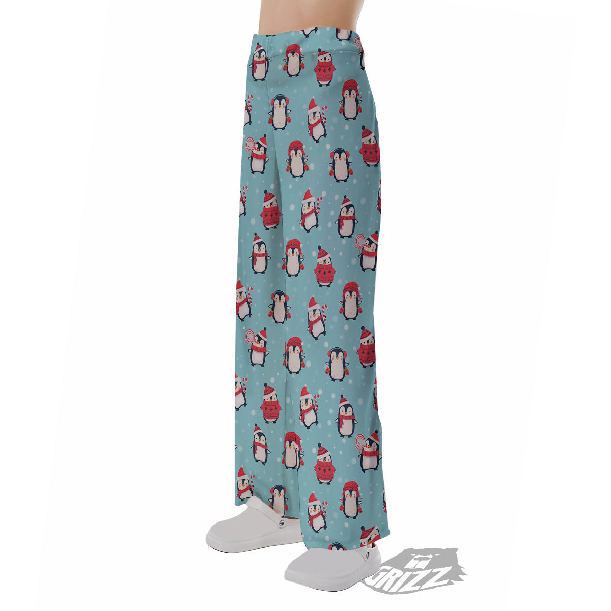 Penguin Cute Snowy Print Pattern Pajama Pants-grizzshop