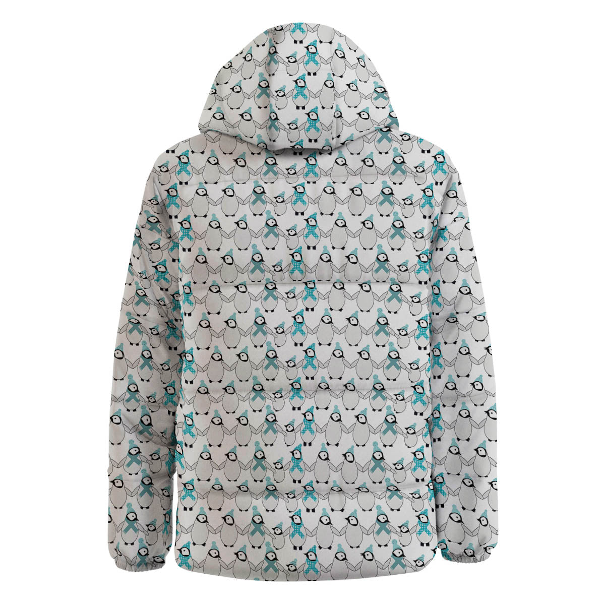 Penguin Emperor Cartoon Print Pattern Down Jacket-grizzshop