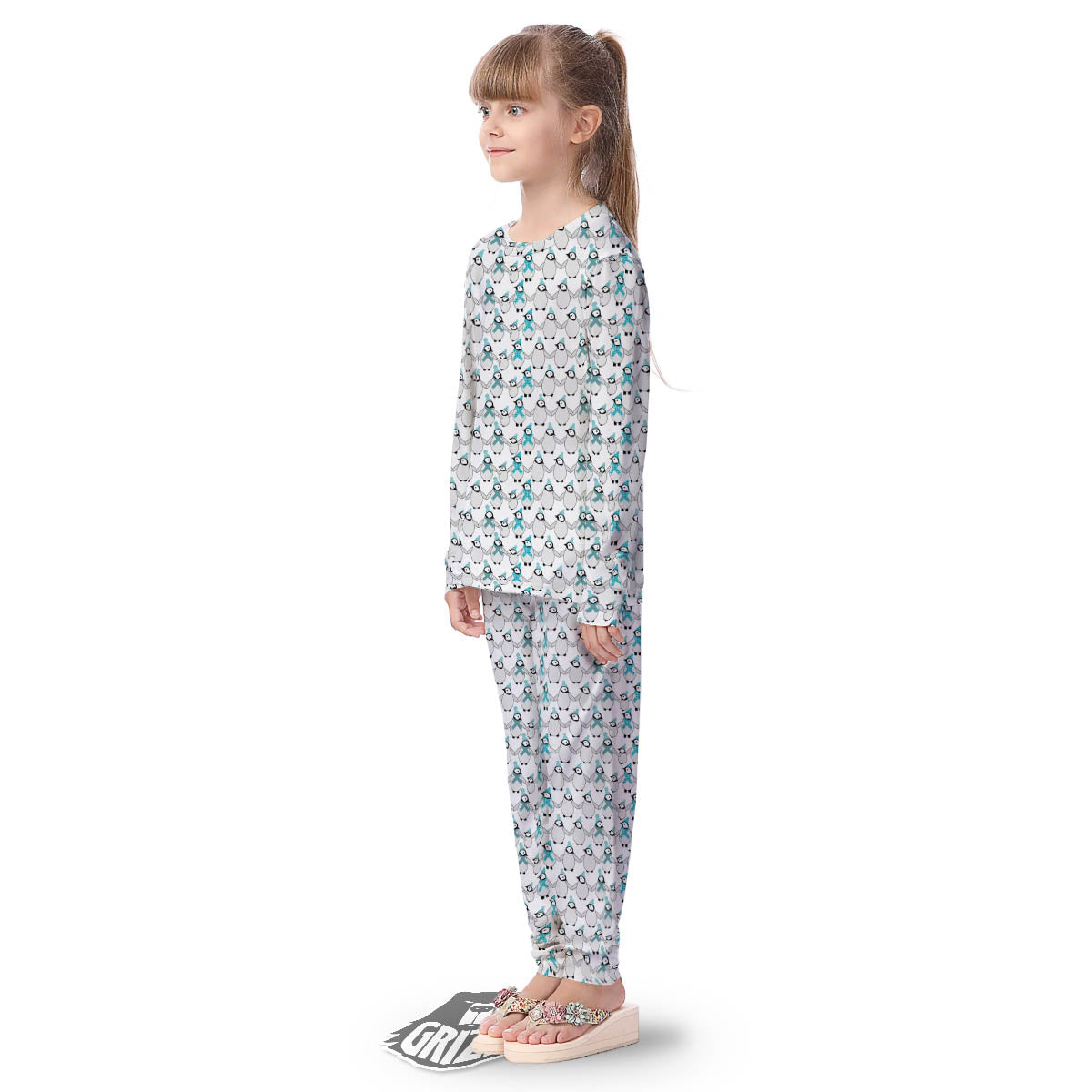 Penguin Emperor Cartoon Print Pattern Kid's Pajamas-grizzshop