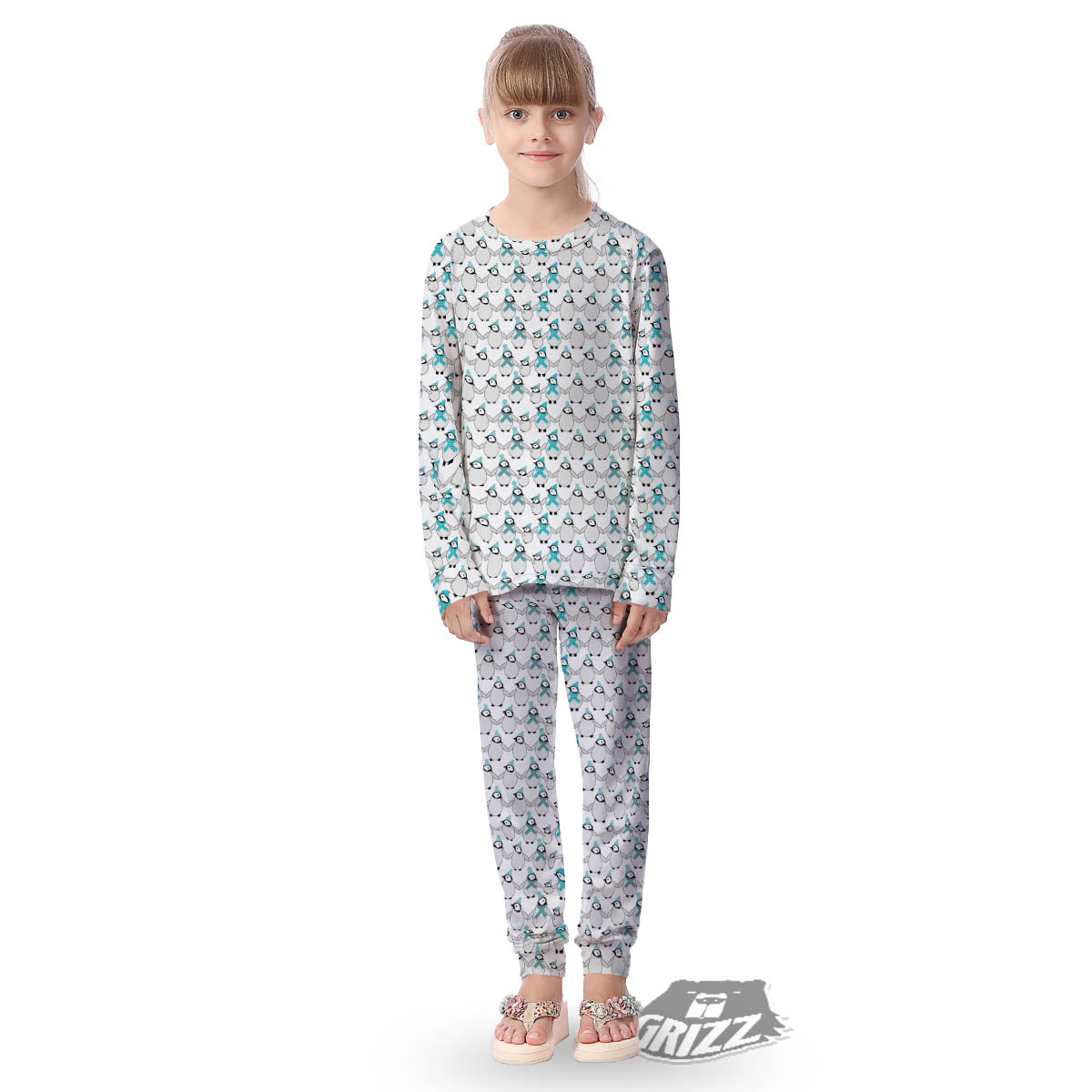 Penguin Emperor Cartoon Print Pattern Kid's Pajamas-grizzshop