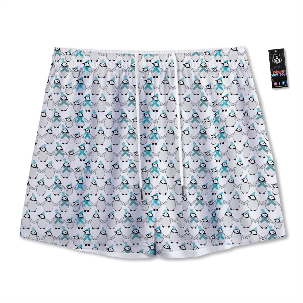 Orchid Cute Print Mesh Shorts