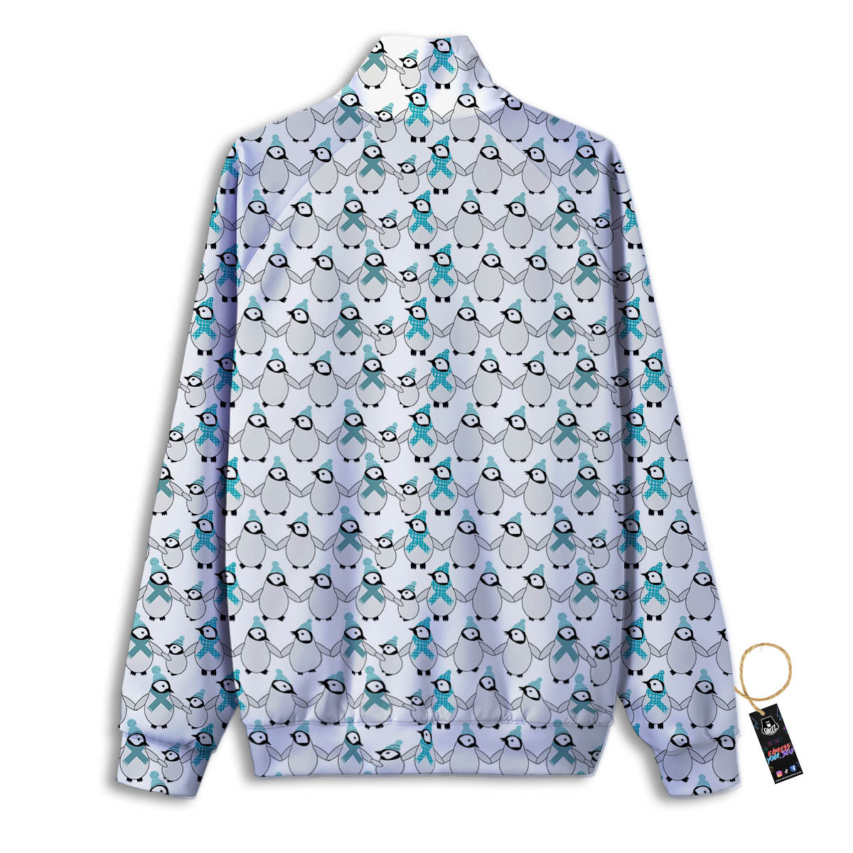 Penguin Emperor Cartoon Print Pattern Track Jacket-grizzshop