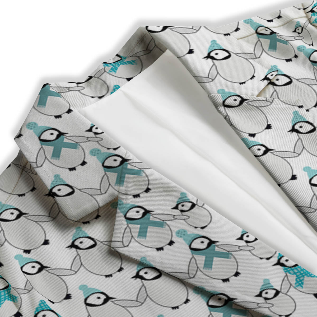 Penguin Emperor Cartoon Print Pattern Women's Blazer-grizzshop