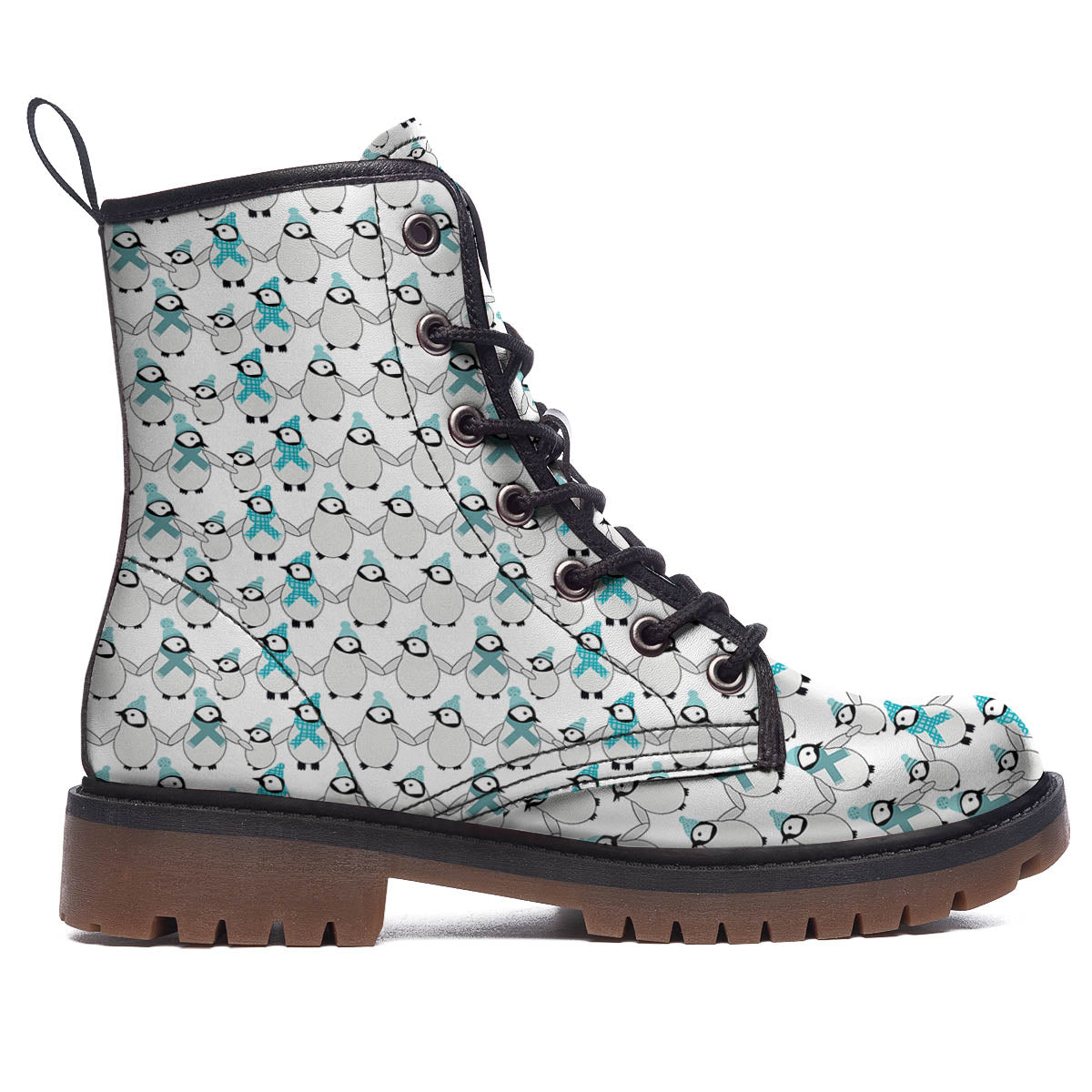 Penguin Emperor Cartoon Print Pattern Work Boots-grizzshop