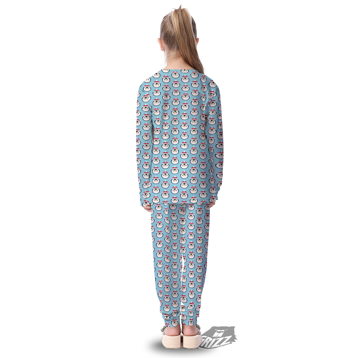 Penguin Face Cute Print Pattern Kid's Pajamas-grizzshop