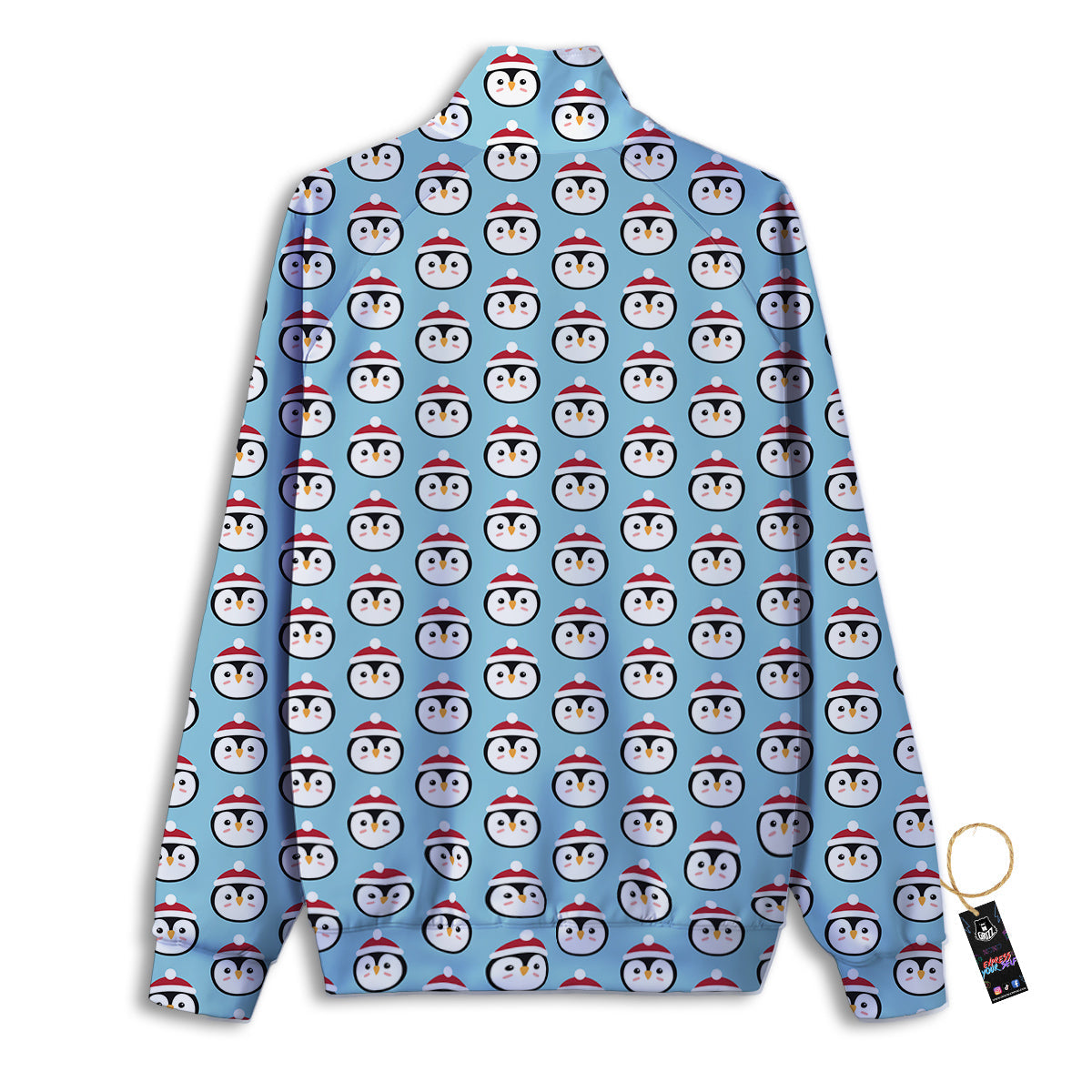 Penguin Face Cute Print Pattern Track Jacket-grizzshop