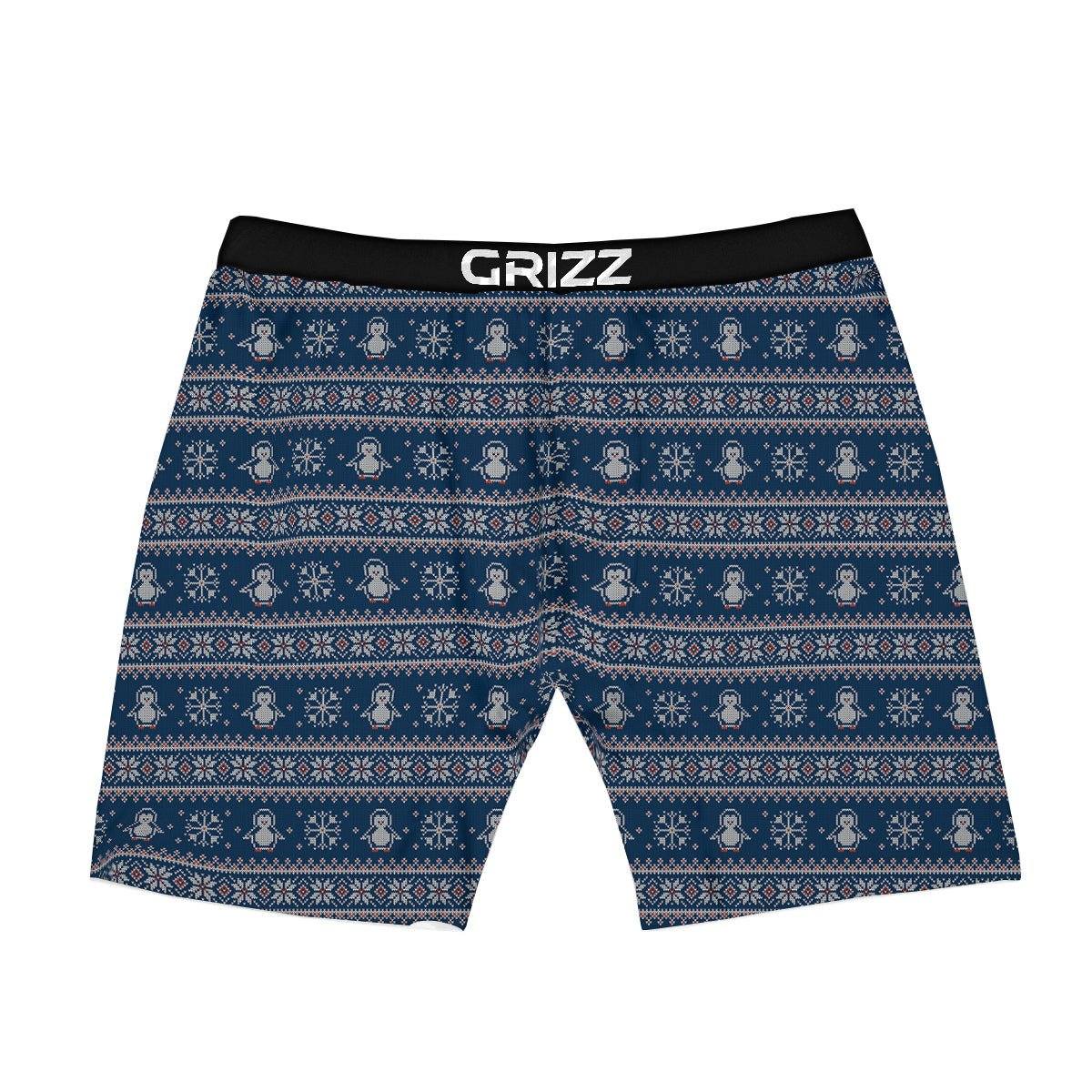Penguin Knitted Christmas Print Boxer Briefs-grizzshop
