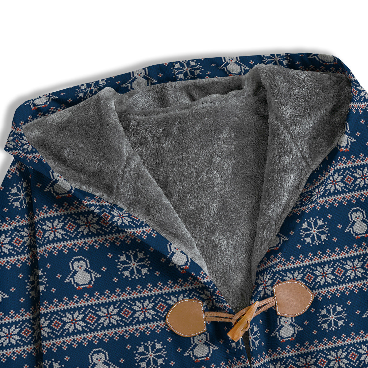 Penguin Knitted Christmas Print Men's Windbreaker Jacket-grizzshop