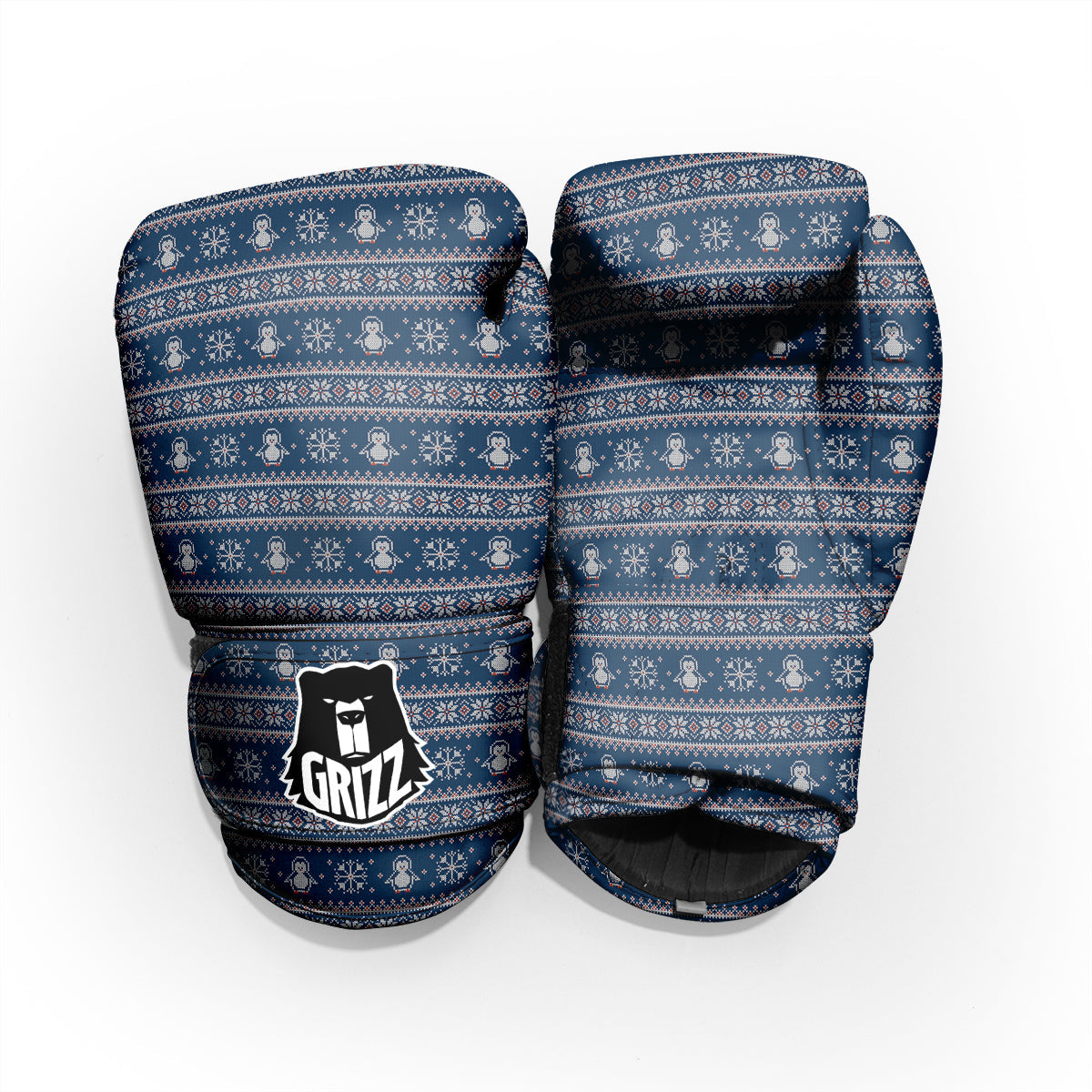 Penguin Knitted Christmas Print Pro Boxing Glove