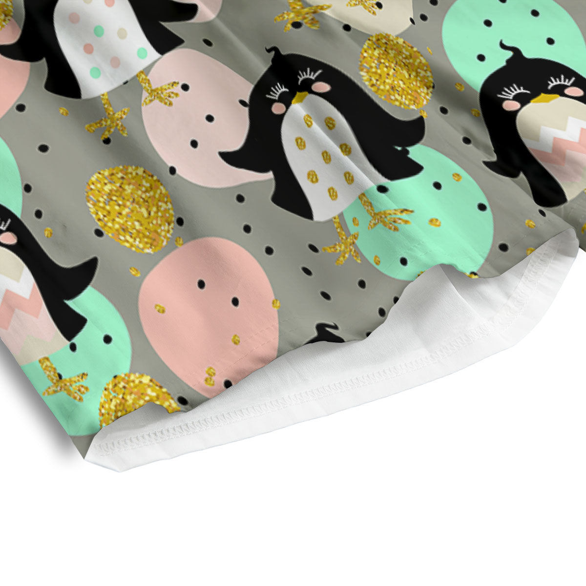 Penguin Pink Polka Print Pattern Men's Athletic Shorts