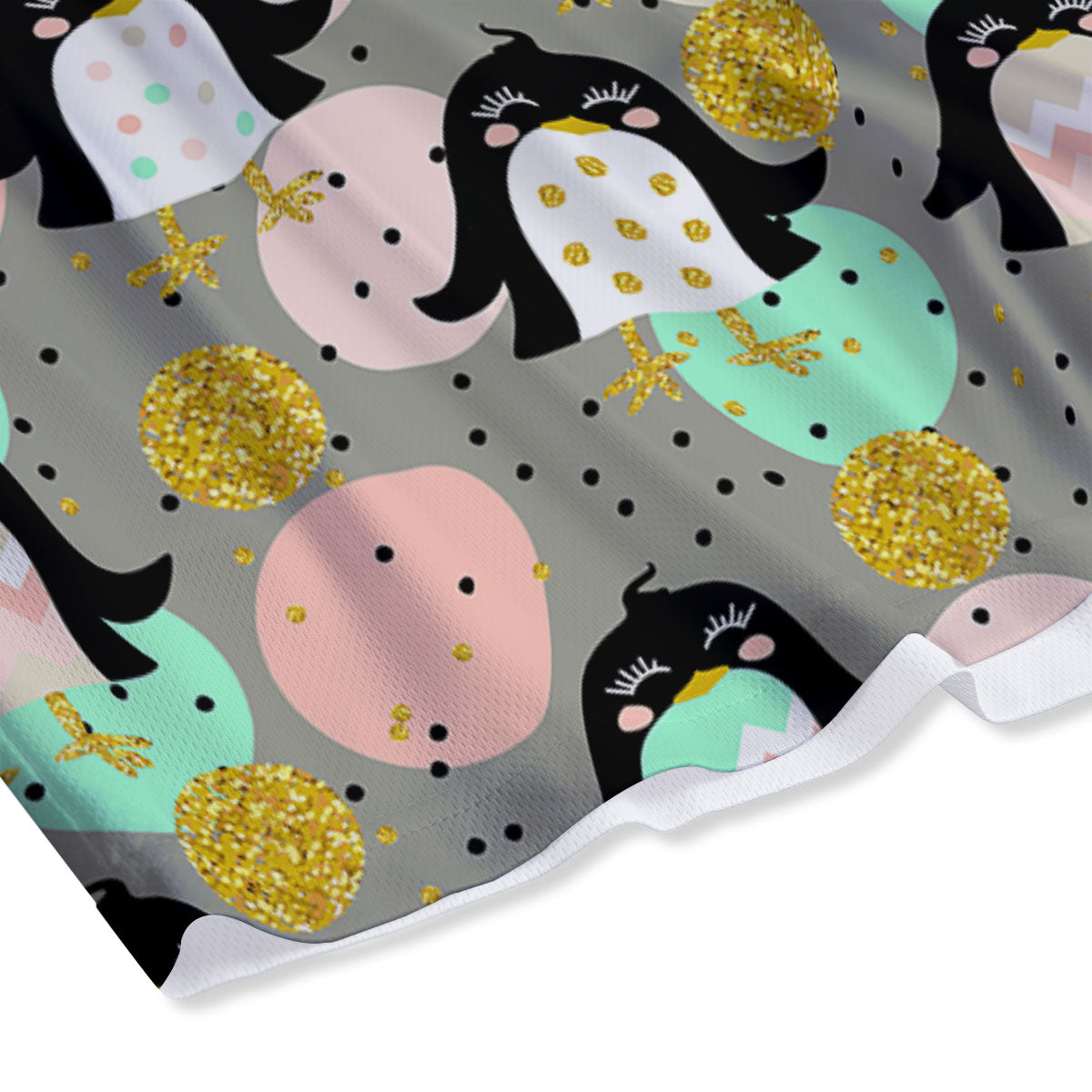 Penguin Pink Polka Print Pattern Mesh Shorts
