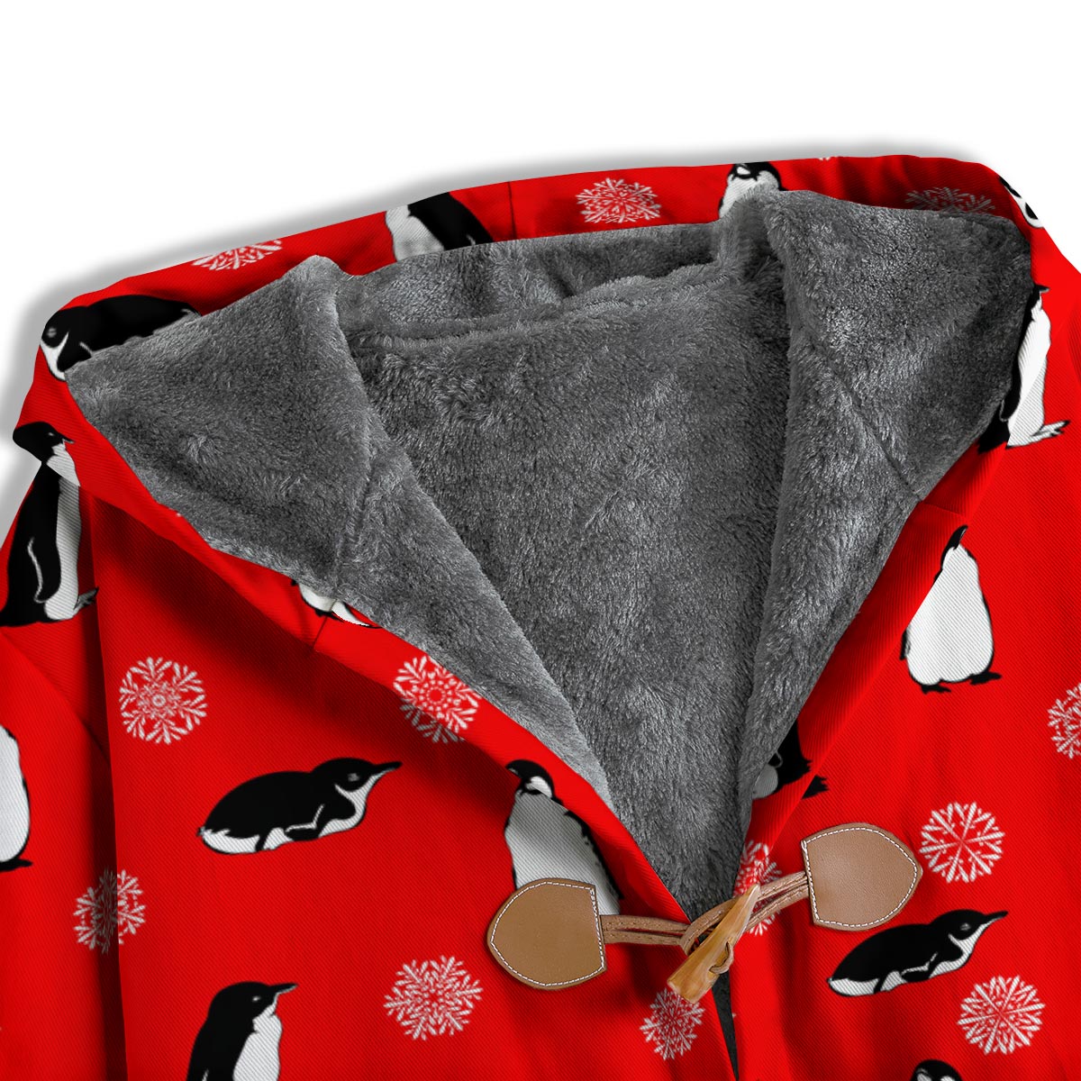 Penguin Red Snow Print Pattern Men's Windbreaker Jacket-grizzshop
