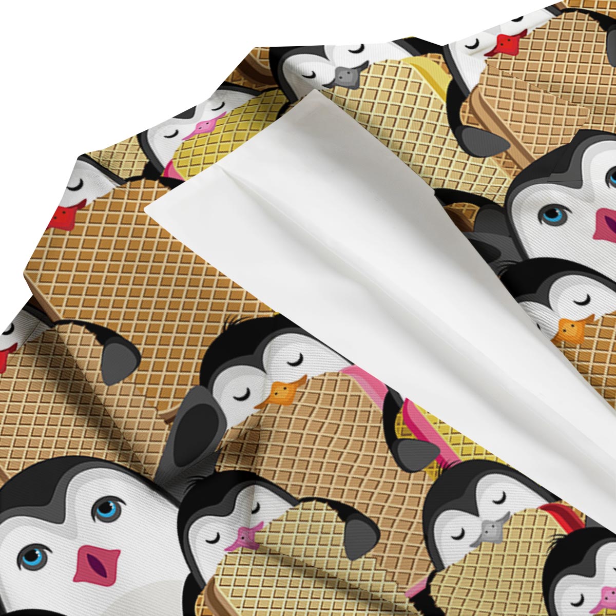 Penguin Waffle Pattern Print Men's Blazer-grizzshop