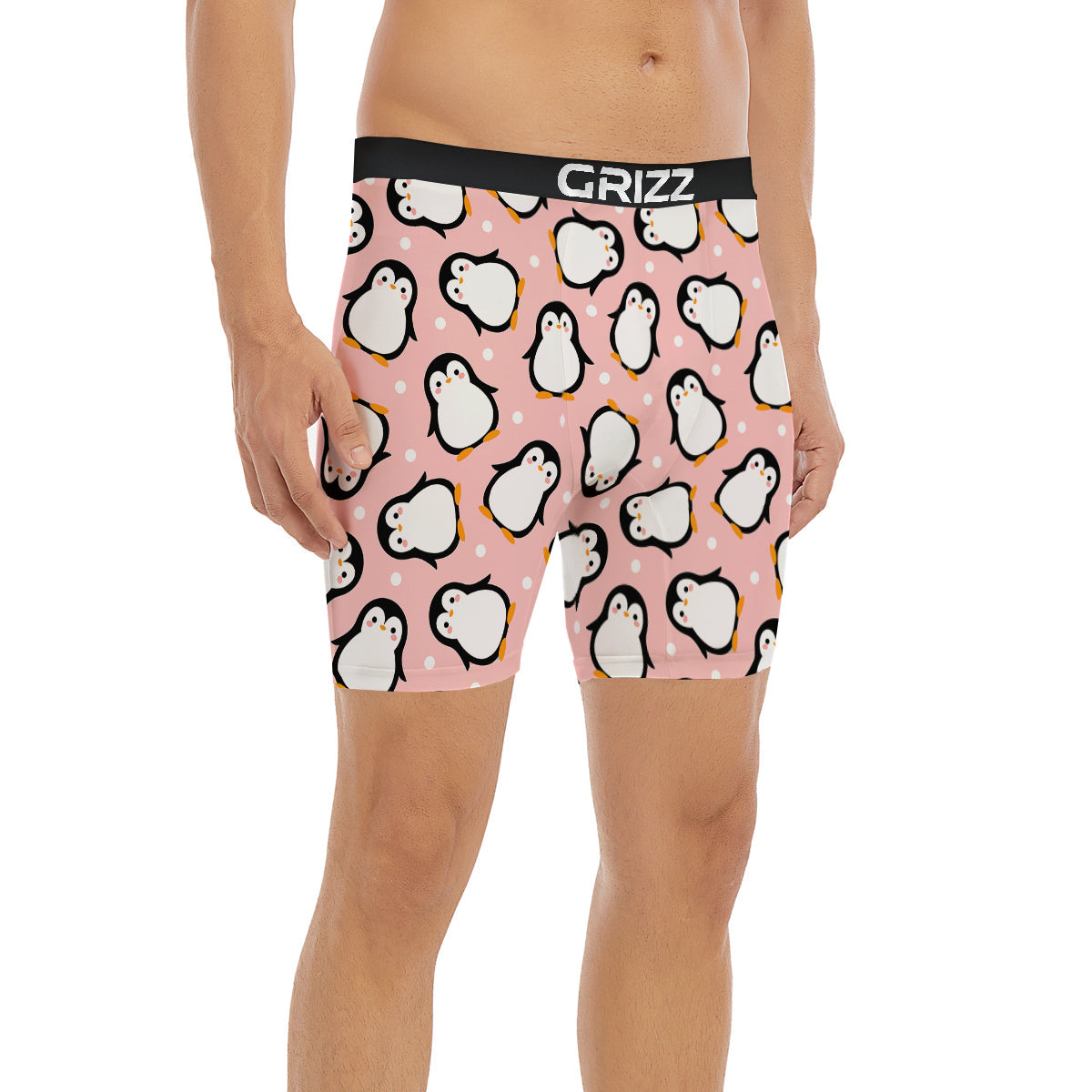Penguin Xmas Print Pattern Boxer Briefs-grizzshop