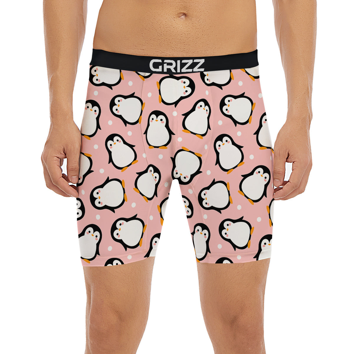Penguin Xmas Print Pattern Boxer Briefs-grizzshop
