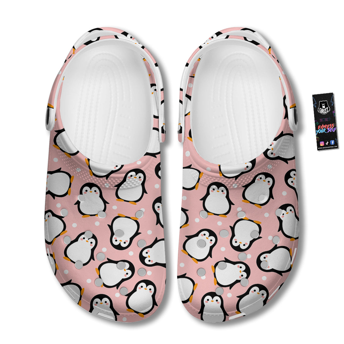 Penguin Xmas Print Pattern Clog-grizzshop