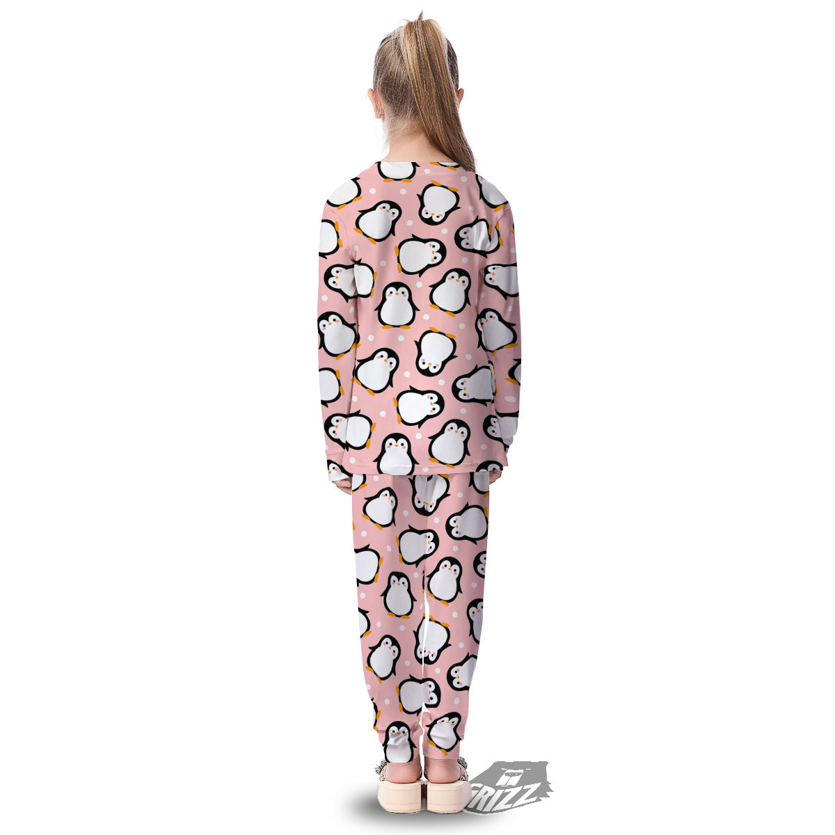 Penguin Xmas Print Pattern Kid's Pajamas-grizzshop