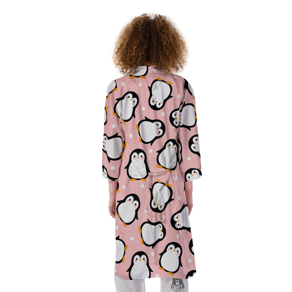 Penguin Xmas Print Pattern Kimono-grizzshop