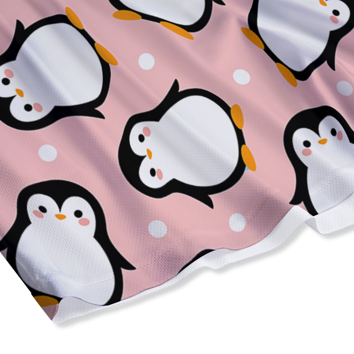 Penguin Xmas Print Pattern Mesh Shorts