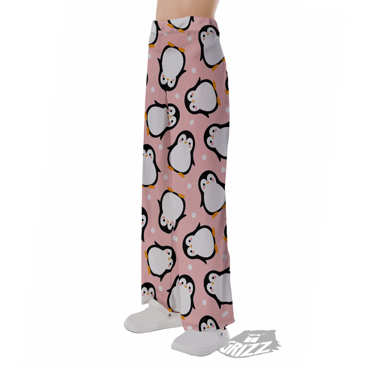 Penguin Xmas Print Pattern Pajama Pants-grizzshop