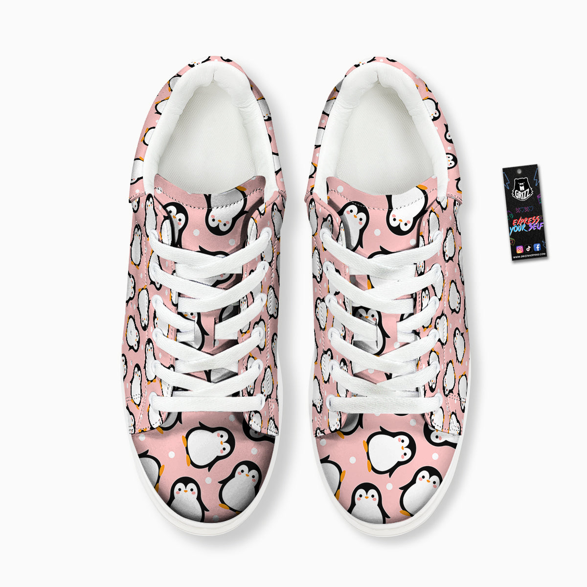 Penguin Xmas Print Pattern Platform Shoes-grizzshop