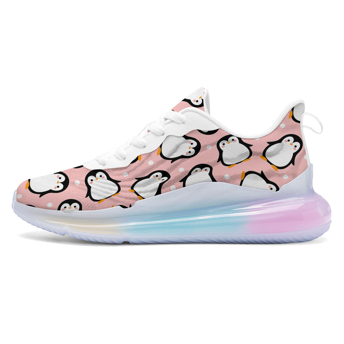 Penguin Xmas Print Pattern Running Sneakers-grizzshop