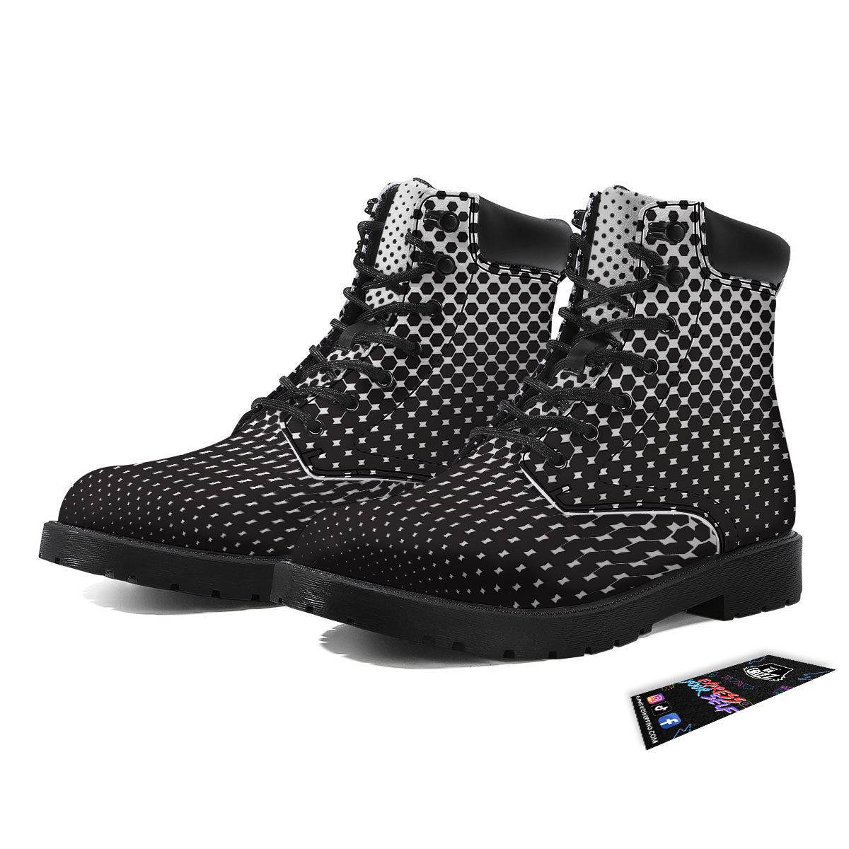 Pentagon Halftone Print Boots-grizzshop