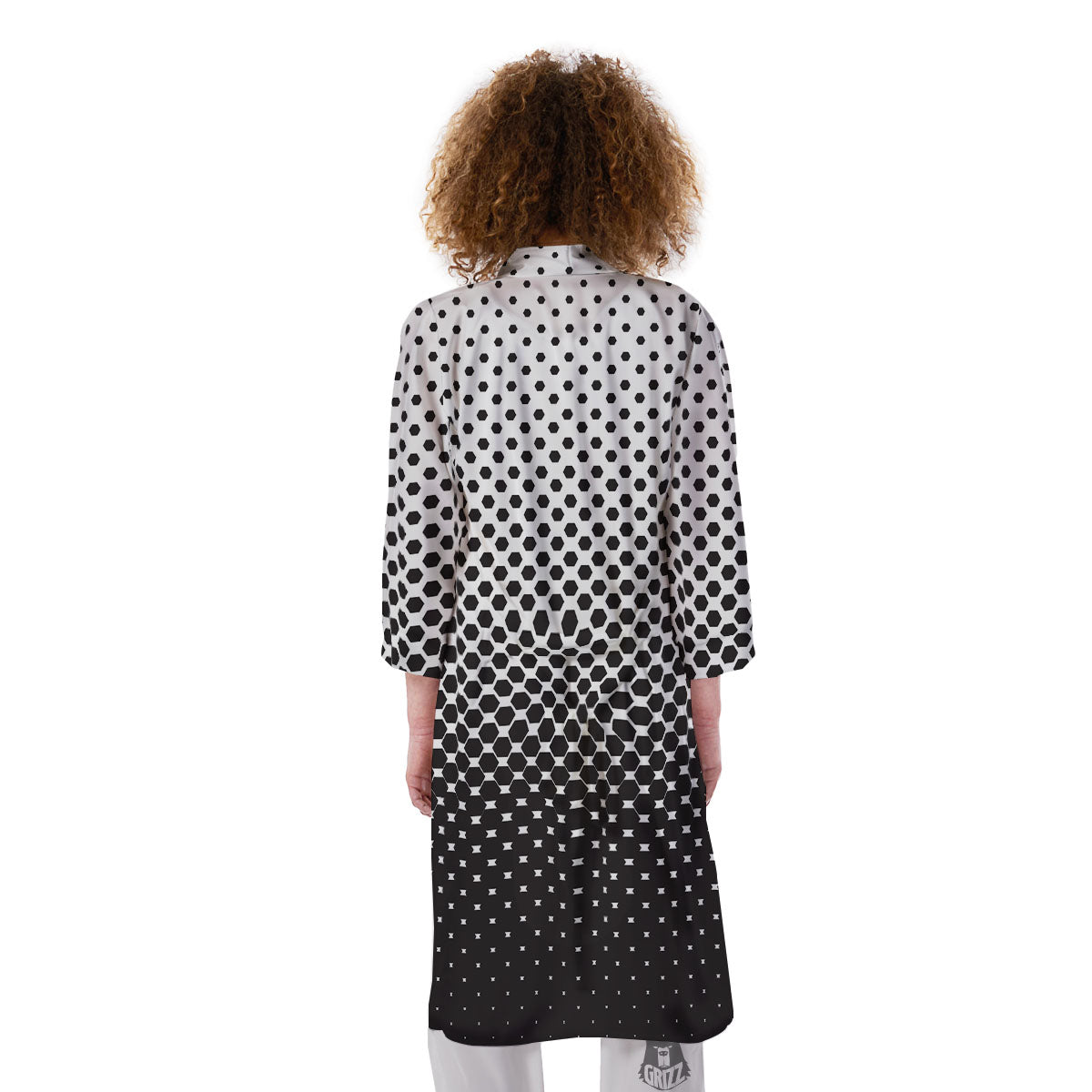 Pentagon Halftone Print Kimono-grizzshop