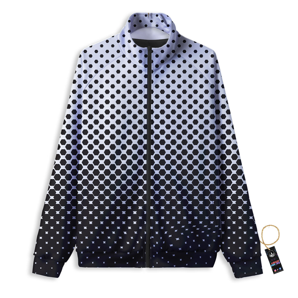 Pentagon Halftone Print Track Jacket-grizzshop