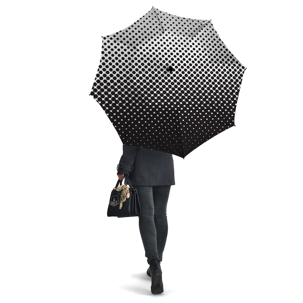 Pentagon Halftone Print Umbrella-grizzshop