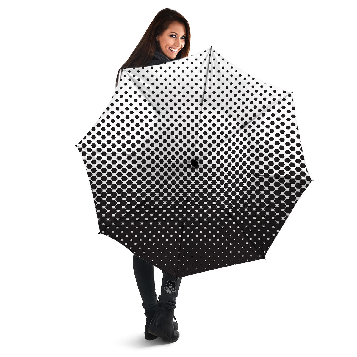 Pentagon Halftone Print Umbrella-grizzshop